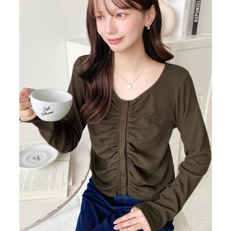 フロントギャザーショートカーディガン | moment+ | 詳細画像24 