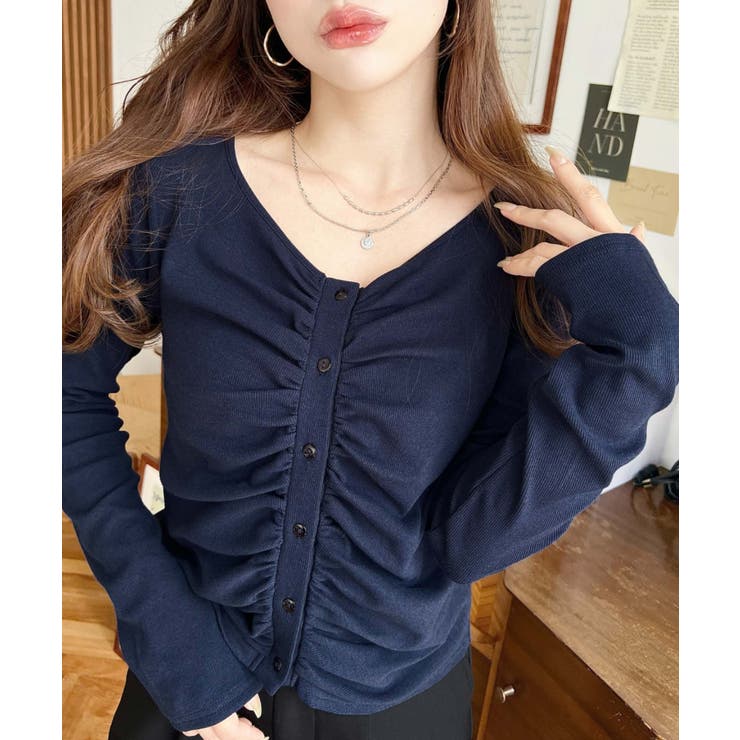 フロントギャザーショートカーディガン | moment+ | 詳細画像26 