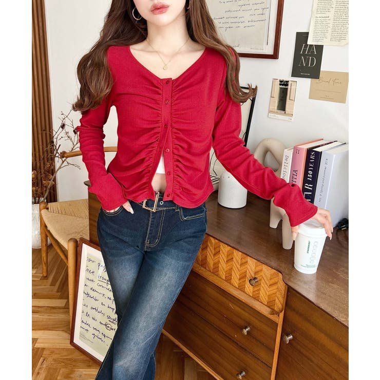 フロントギャザーショートカーディガン | moment+ | 詳細画像33 