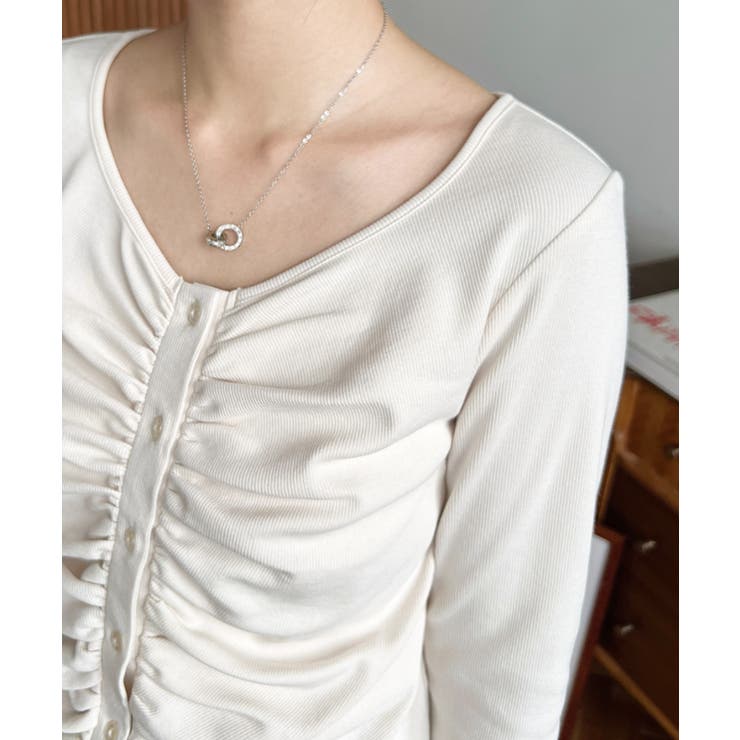 フロントギャザーショートカーディガン | moment+ | 詳細画像7 