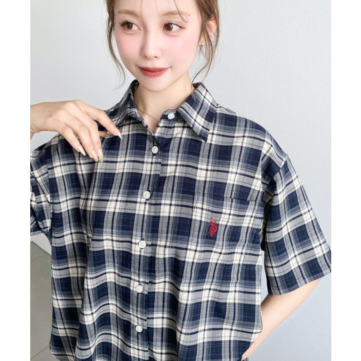 U.S.POLO ASSN.ワンポイント刺繍半袖チェックシャツ | moment+ | 詳細画像11 