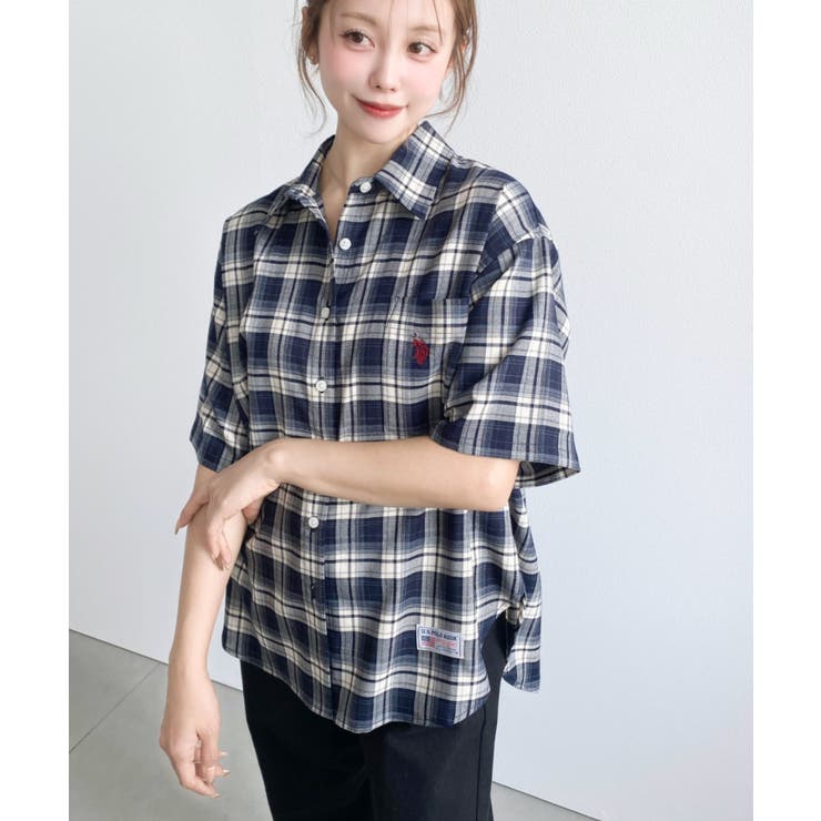 U.S.POLO ASSN.ワンポイント刺繍半袖チェックシャツ | moment+ | 詳細画像12 