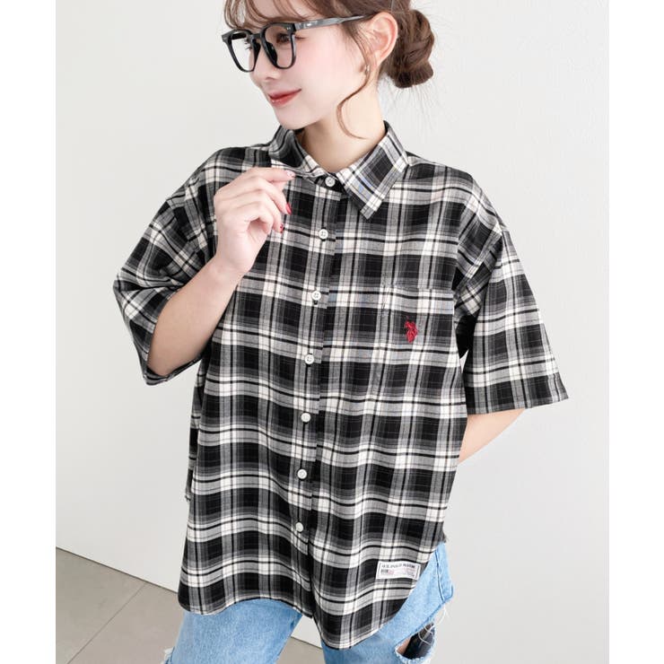 U.S.POLO ASSN.ワンポイント刺繍半袖チェックシャツ | moment+ | 詳細画像13 