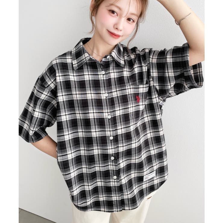 U.S.POLO ASSN.ワンポイント刺繍半袖チェックシャツ | moment+ | 詳細画像28 