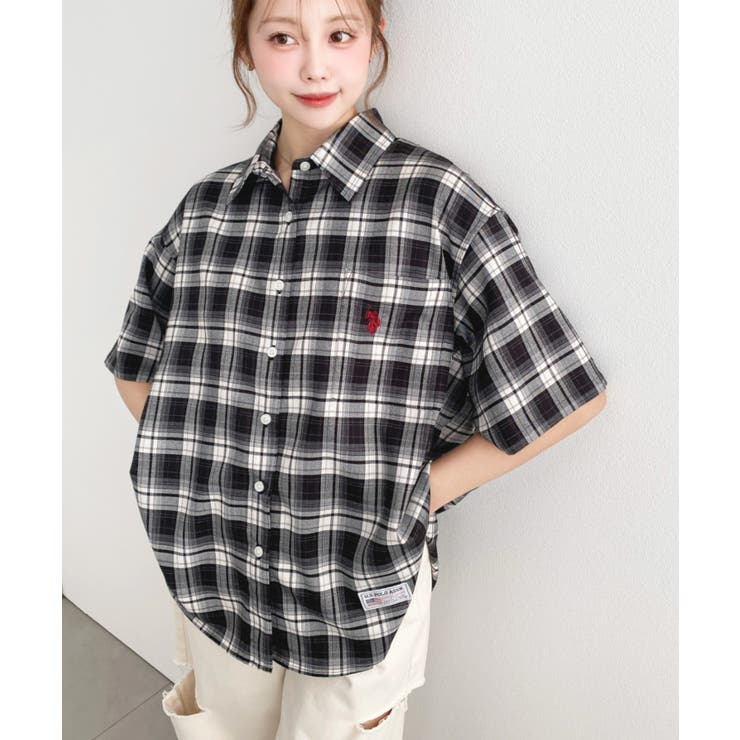 U.S.POLO ASSN.ワンポイント刺繍半袖チェックシャツ | moment+ | 詳細画像29 