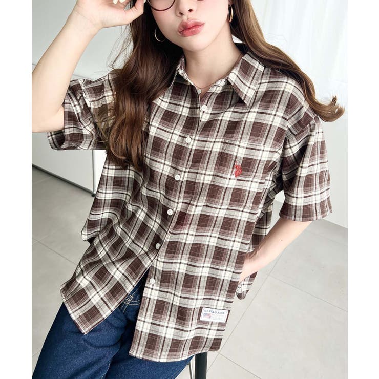 U.S.POLO ASSN.ワンポイント刺繍半袖チェックシャツ | moment+ | 詳細画像41 
