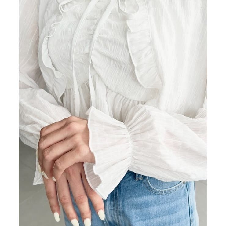 フロントシャーリングキャミ＋フリルリボンボレロセット シアースモッキングライク | moment+ | 詳細画像11 