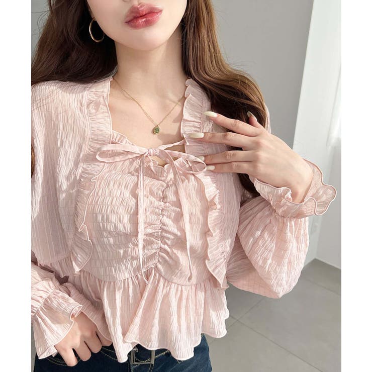 フロントシャーリングキャミ＋フリルリボンボレロセット シアースモッキングライク | moment+ | 詳細画像21 