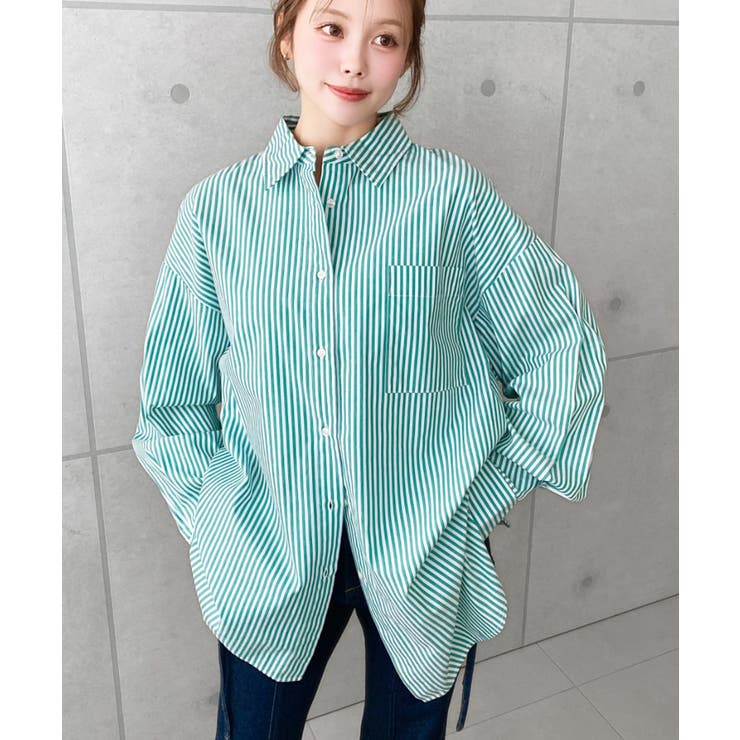 先染めストライプ＆ギンガムチェック&マルチストライプビッグシルエット長袖シャツ | moment+ | 詳細画像10 