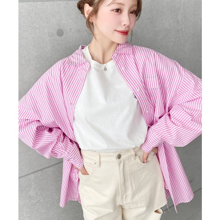 先染めストライプ＆ギンガムチェック&マルチストライプビッグシルエット長袖シャツ | moment+ | 詳細画像23 