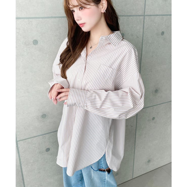 先染めストライプ＆ギンガムチェック&マルチストライプビッグシルエット長袖シャツ | moment+ | 詳細画像4 