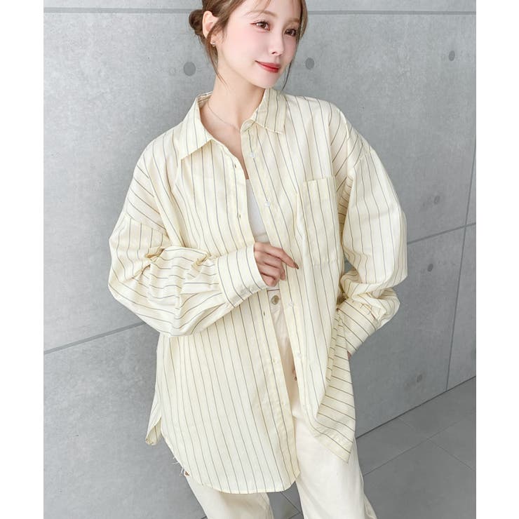 先染めストライプ＆ギンガムチェック&マルチストライプビッグシルエット長袖シャツ | moment+ | 詳細画像48 