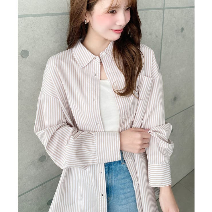 先染めストライプ＆ギンガムチェック&マルチストライプビッグシルエット長袖シャツ | moment+ | 詳細画像5 