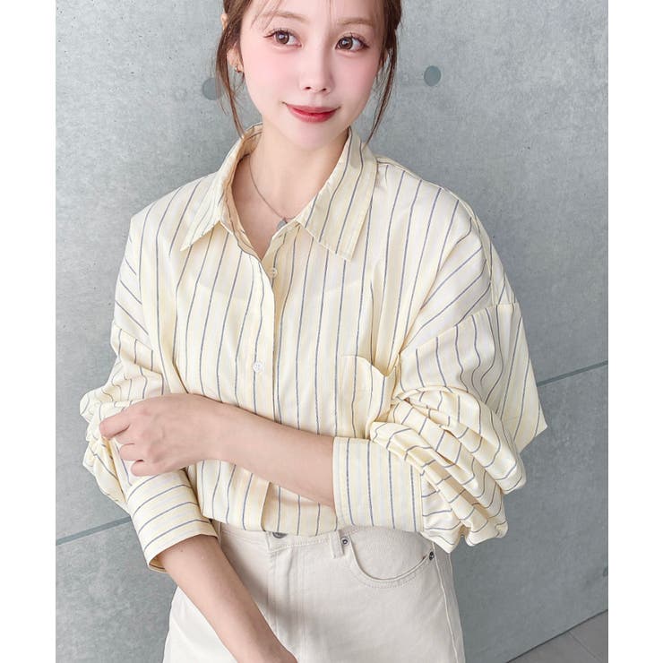 先染めストライプ＆ギンガムチェック&マルチストライプビッグシルエット長袖シャツ | moment+ | 詳細画像50 