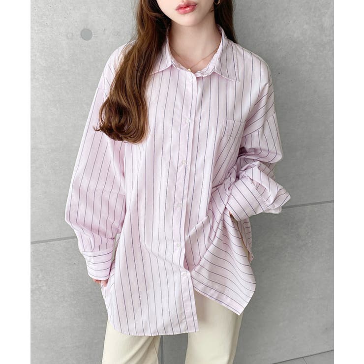 先染めストライプ＆ギンガムチェック&マルチストライプビッグシルエット長袖シャツ | moment+ | 詳細画像54 