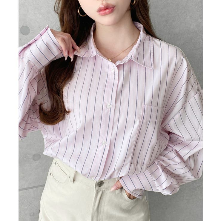 先染めストライプ＆ギンガムチェック&マルチストライプビッグシルエット長袖シャツ | moment+ | 詳細画像55 