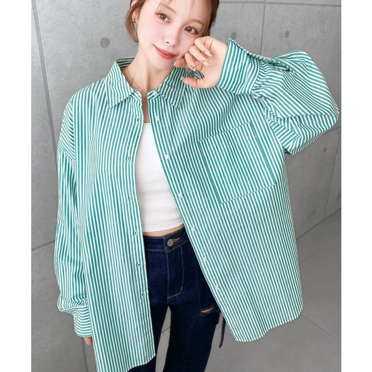 先染めストライプ＆ギンガムチェック&マルチストライプビッグシルエット長袖シャツ | moment+ | 詳細画像7 