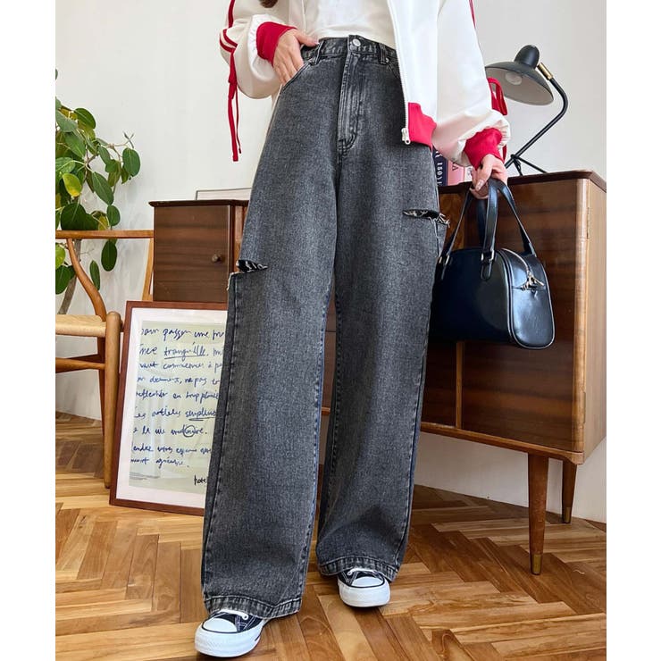 ヘビーツイル&デニムダメージストレートパンツ | moment+ | 詳細画像61 