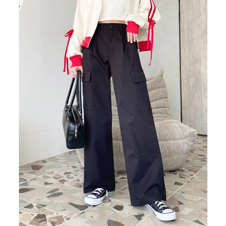 タック入りセミワイドカーゴパンツ | moment+ | 詳細画像11 