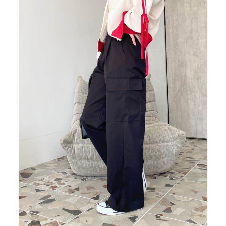 タック入りセミワイドカーゴパンツ | moment+ | 詳細画像12 