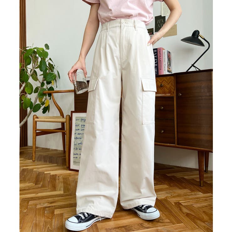 タック入りセミワイドカーゴパンツ | moment+ | 詳細画像14 