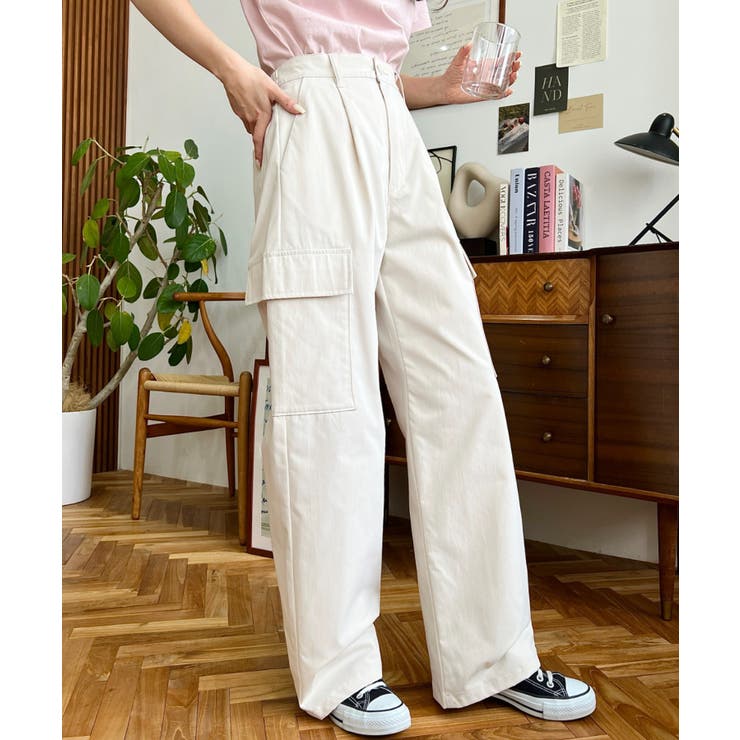 タック入りセミワイドカーゴパンツ | moment+ | 詳細画像15 