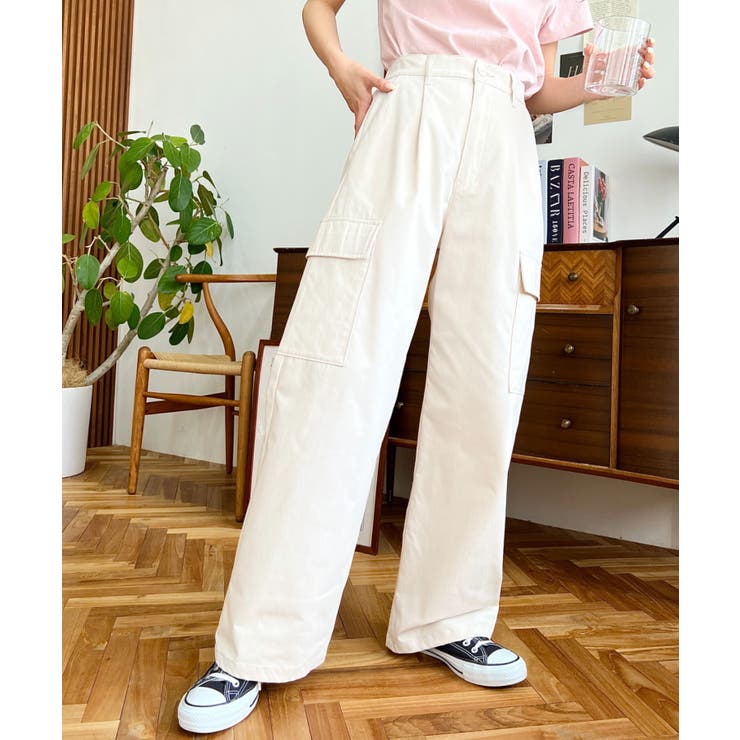 タック入りセミワイドカーゴパンツ | moment+ | 詳細画像16 