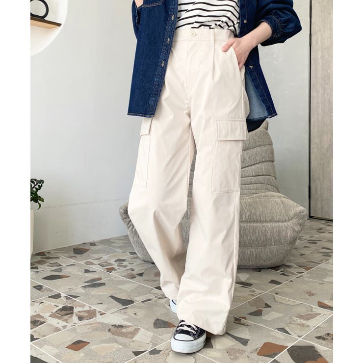 タック入りセミワイドカーゴパンツ | moment+ | 詳細画像19 