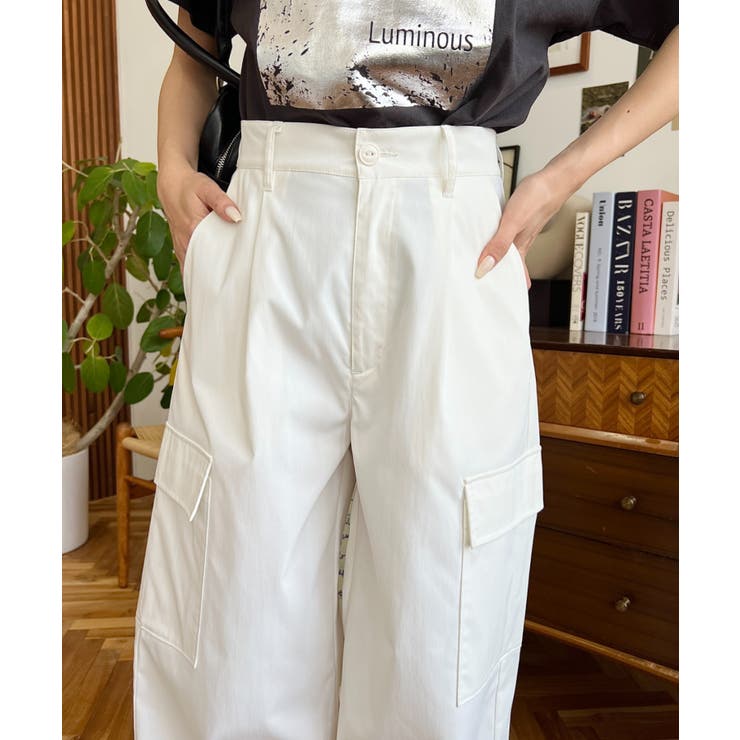 タック入りセミワイドカーゴパンツ | moment+ | 詳細画像22 