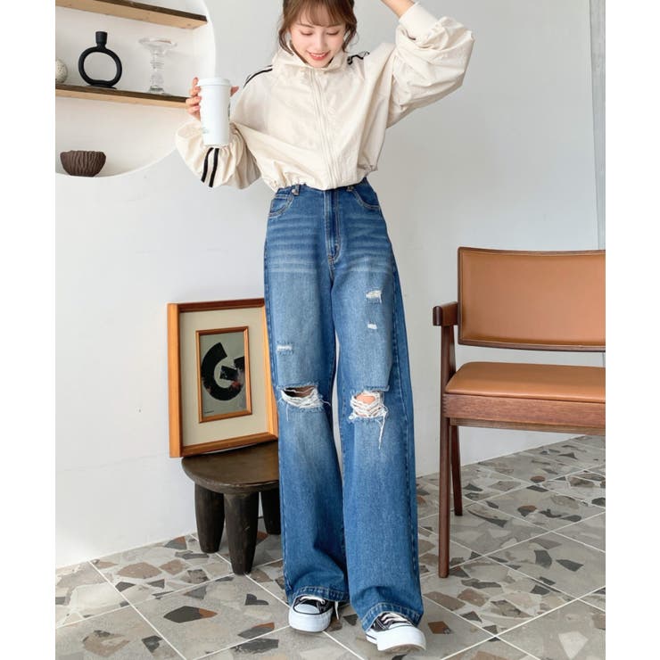 クラッシュダメージデニムパンツ | moment+ | 詳細画像26 