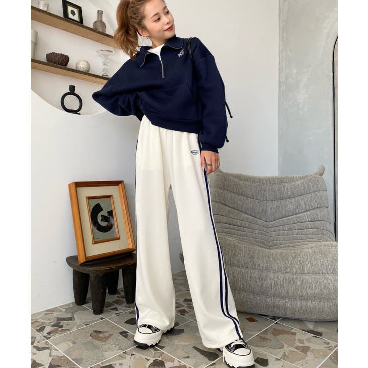 ロゴ刺繍トラックジャージパンツ | moment+ | 詳細画像2 