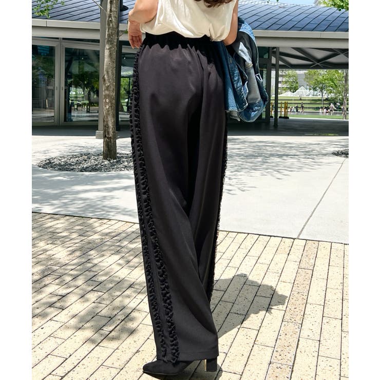 チュールサイドフリルパンツ TPUカットジョーゼット | moment+ | 詳細画像32 