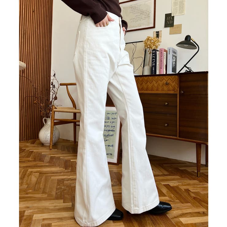 デニム＆ツイルフレアパンツ | moment+ | 詳細画像12 