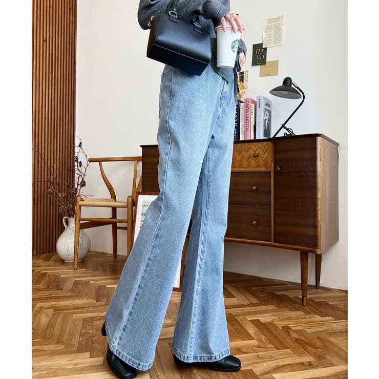 デニム＆ツイルフレアパンツ | moment+ | 詳細画像21 