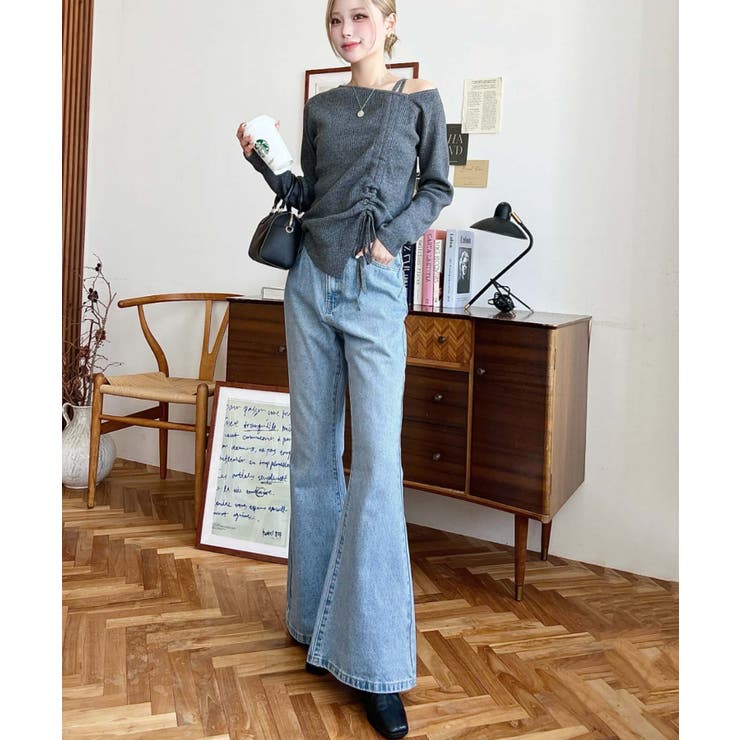 デニム＆ツイルフレアパンツ | moment+ | 詳細画像25 