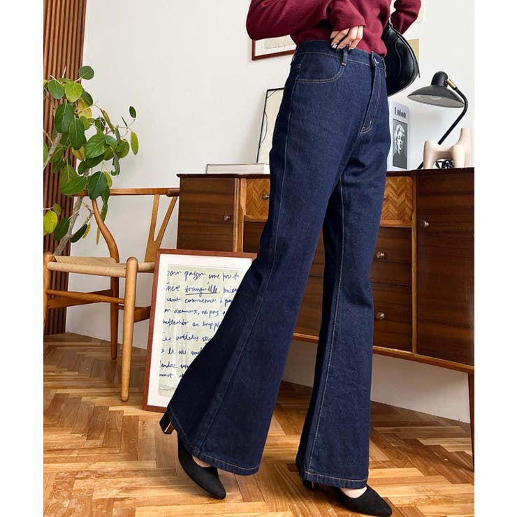 デニム＆ツイルフレアパンツ | moment+ | 詳細画像27 