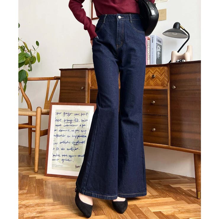 デニム＆ツイルフレアパンツ | moment+ | 詳細画像31 