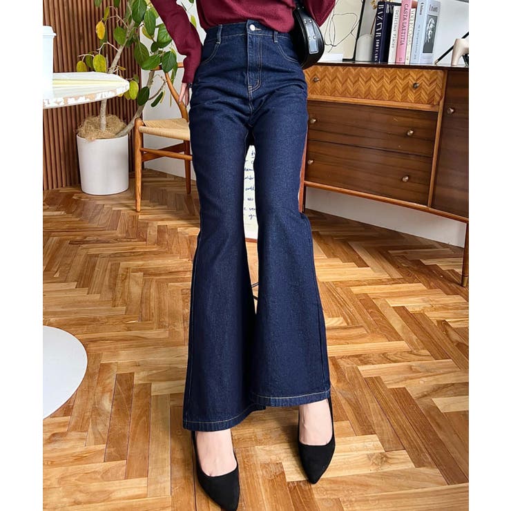 デニム＆ツイルフレアパンツ | moment+ | 詳細画像33 