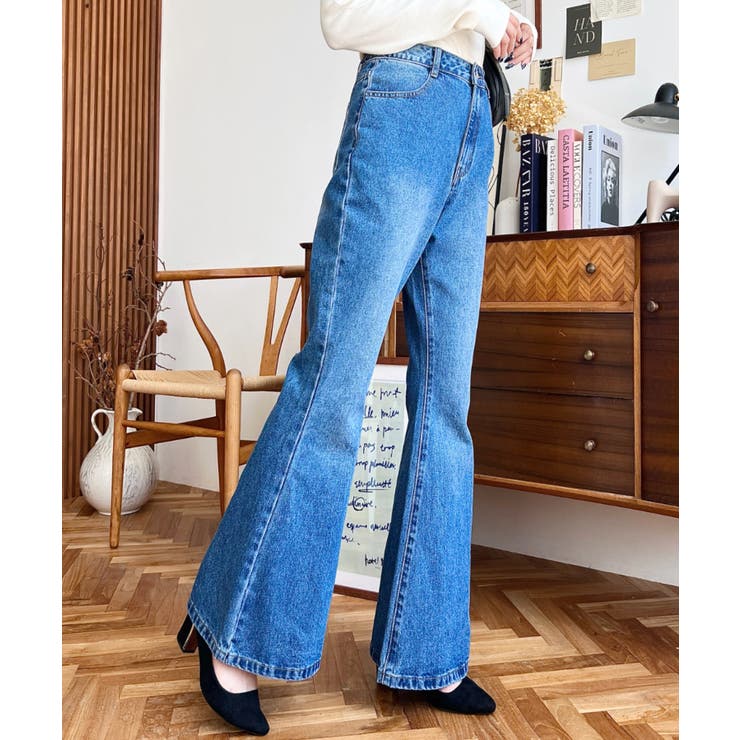 デニム＆ツイルフレアパンツ | moment+ | 詳細画像37 