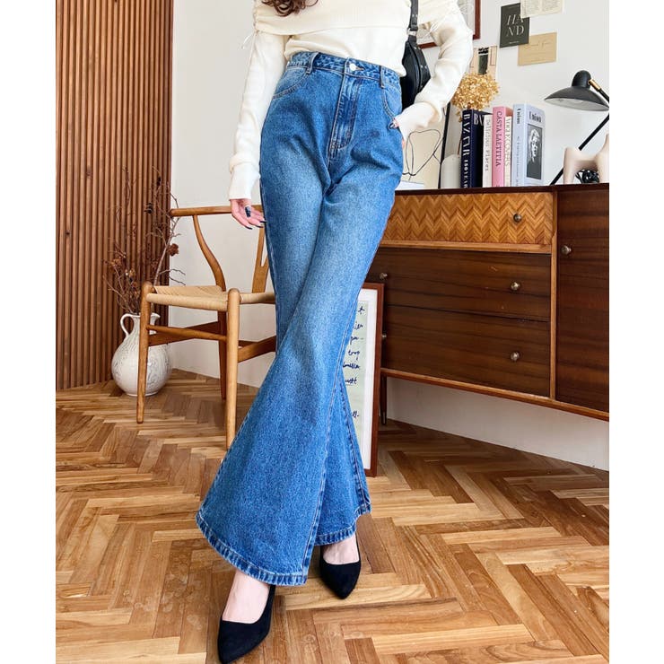 デニム＆ツイルフレアパンツ | moment+ | 詳細画像39 