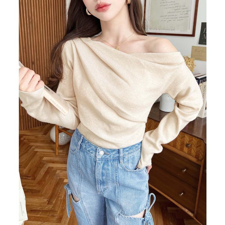 デニム＆ツイルカットアウトリボンフレアパンツ | moment+ | 詳細画像37 