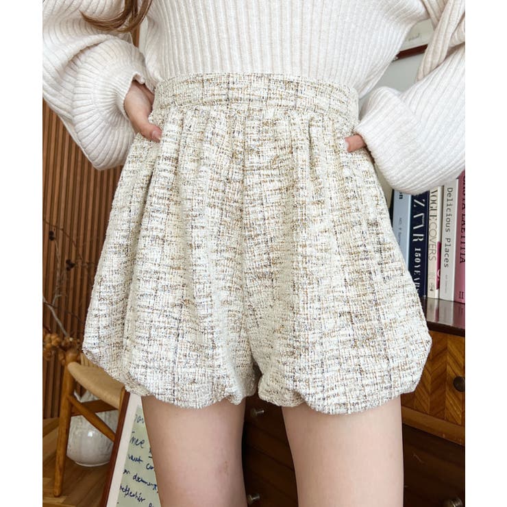 カラーツイードバルーンミニキュロット | moment+ | 詳細画像12 