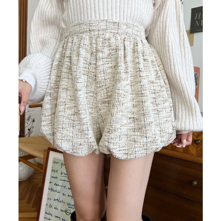 カラーツイードバルーンミニキュロット | moment+ | 詳細画像13 