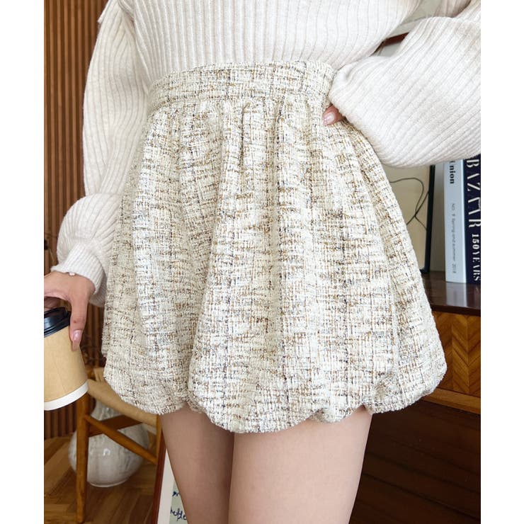 カラーツイードバルーンミニキュロット | moment+ | 詳細画像15 