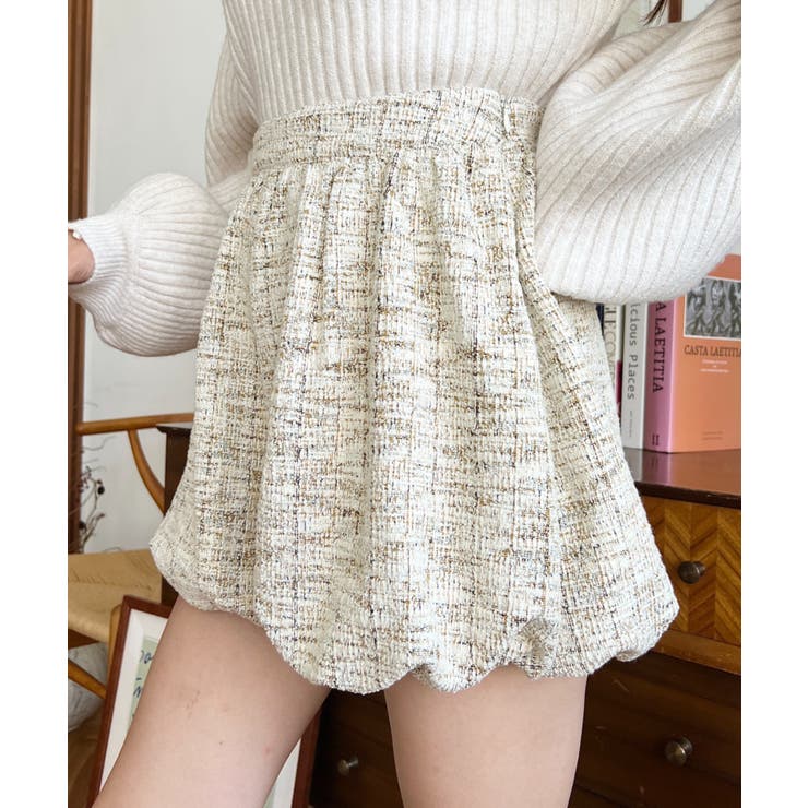 カラーツイードバルーンミニキュロット | moment+ | 詳細画像16 