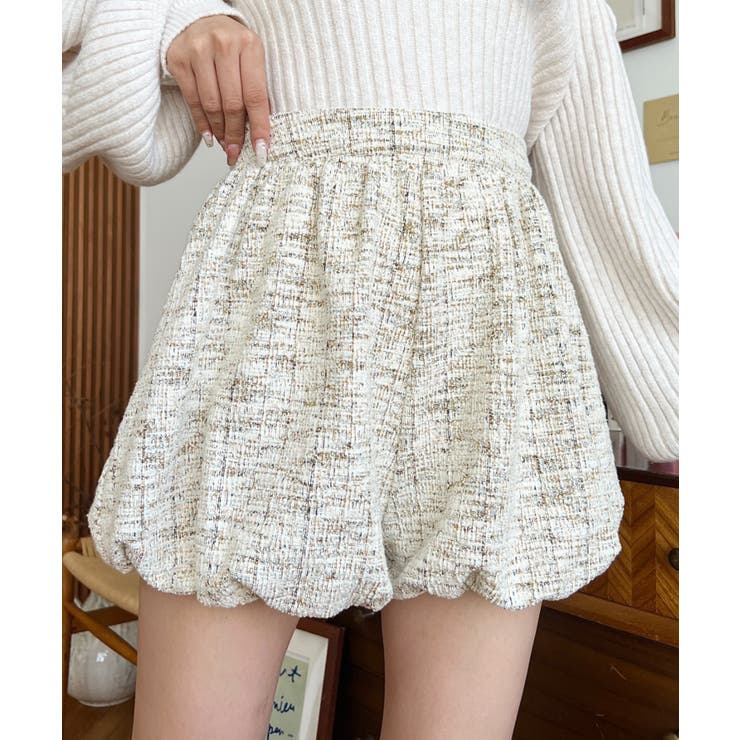 カラーツイードバルーンミニキュロット | moment+ | 詳細画像17 