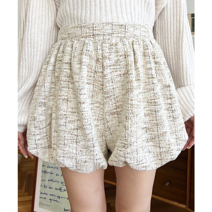 カラーツイードバルーンミニキュロット | moment+ | 詳細画像22 