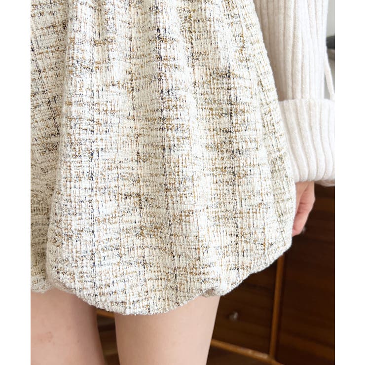 カラーツイードバルーンミニキュロット | moment+ | 詳細画像24 