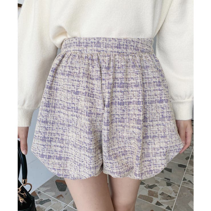 カラーツイードバルーンミニキュロット | moment+ | 詳細画像7 