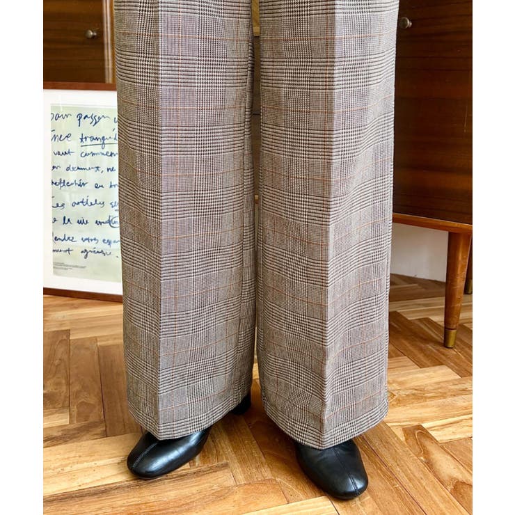 センタープレスツータックセミワイドチェックパンツ | moment+ | 詳細画像20 